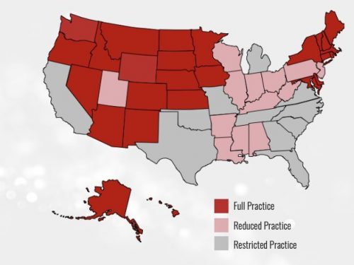 US states adoption of Full Practice Authority (FPA) legislation, which enables Nurse Practitioners to provide the full scope of services they are educated and clinically trained to provide As Adopted by State, 2022.